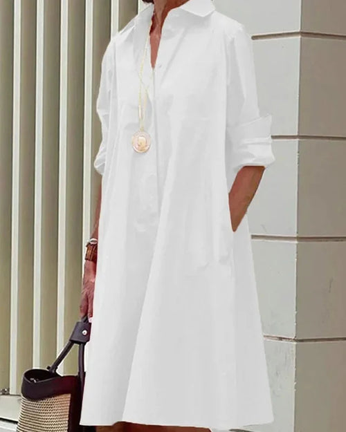 Vestido midi abotonado · Blanco