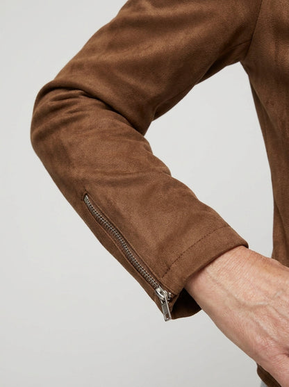Chaqueta Corta Multicremallera con Cuello de Solapa