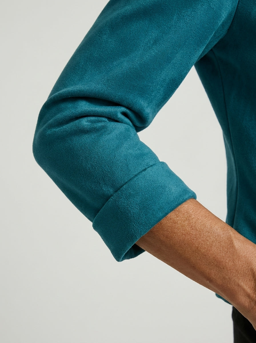 Chaqueta de Ante Sintético con Botones