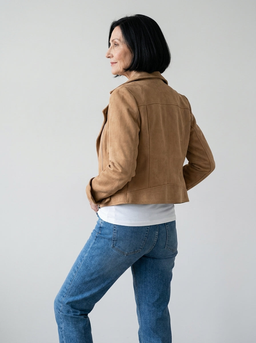 Chaqueta de Ante Sintético con Botones
