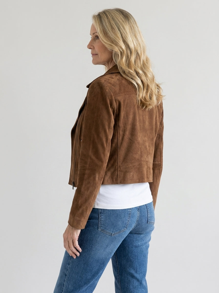 Chaqueta Corta Multicremallera con Cuello de Solapa