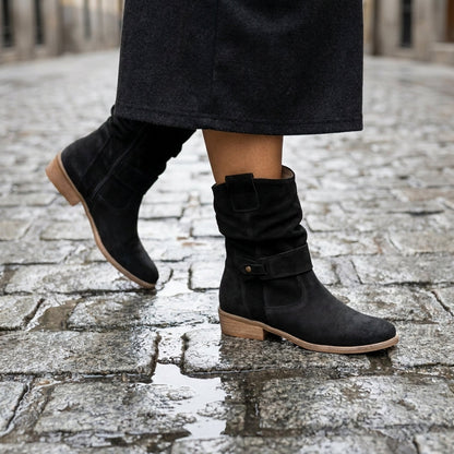 Botines Western de Efecto Ante