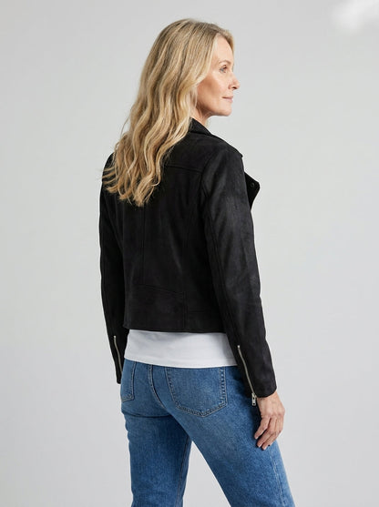 Chaqueta Corta Multicremallera con Cuello de Solapa