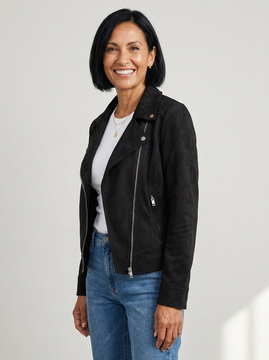 Chaqueta de Ante Sintético con Botones