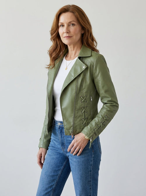 Chaqueta de Polipiel con Cremalleras Decorativas