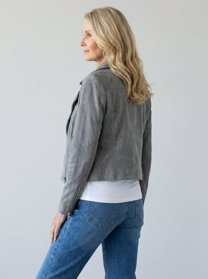 Chaqueta Corta Multicremallera con Cuello de Solapa