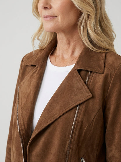 Chaqueta Corta Multicremallera con Cuello de Solapa
