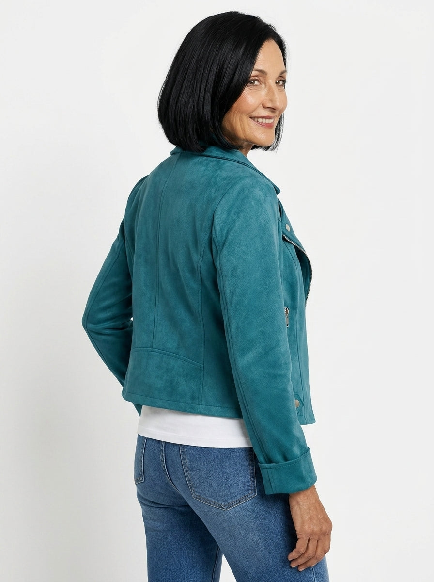 Chaqueta de Ante Sintético con Botones