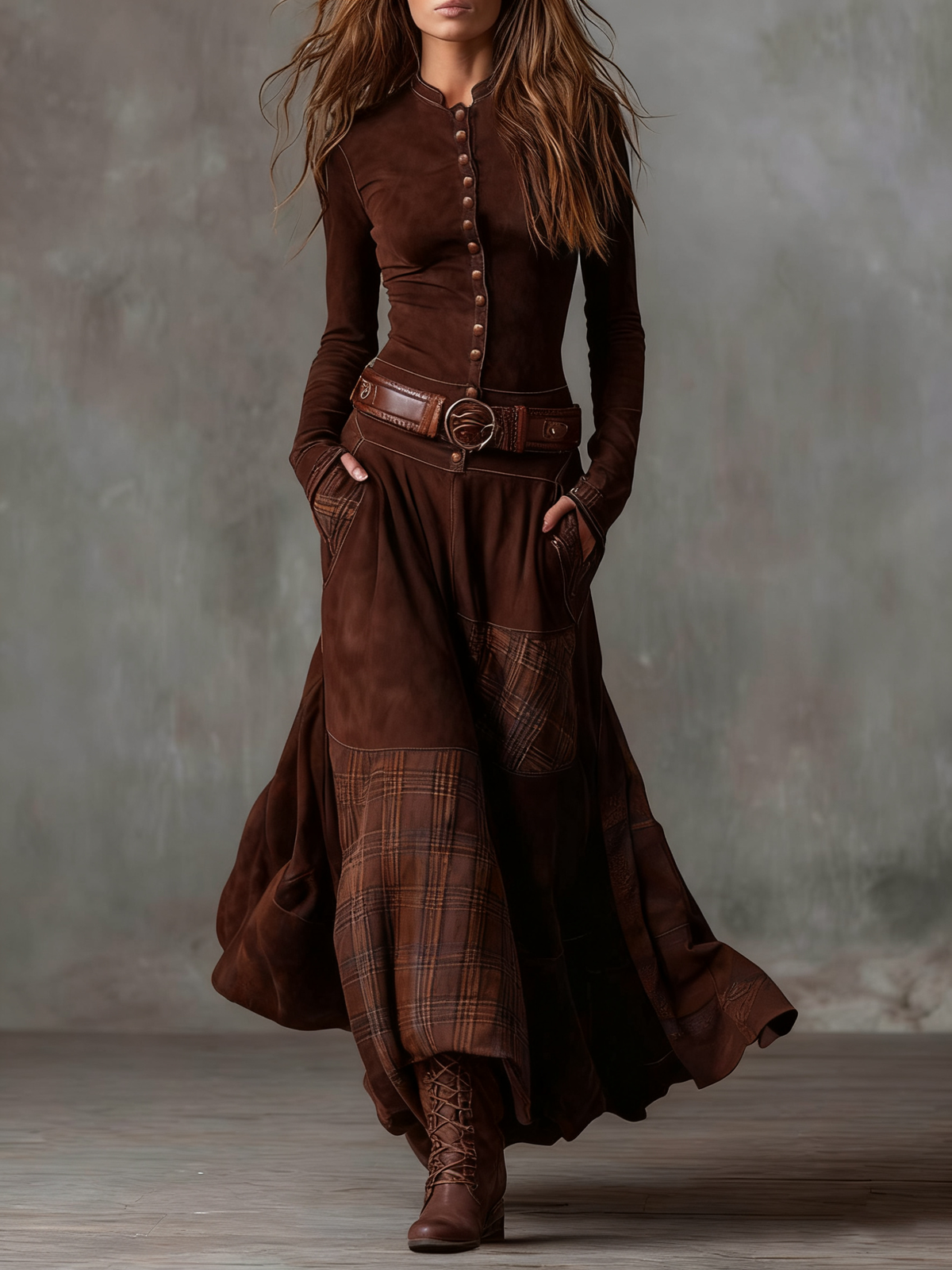 Irene | Vestido de Ante con Cinturón