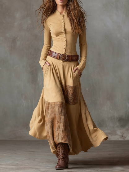 Irene | Vestido de Ante con Cinturón