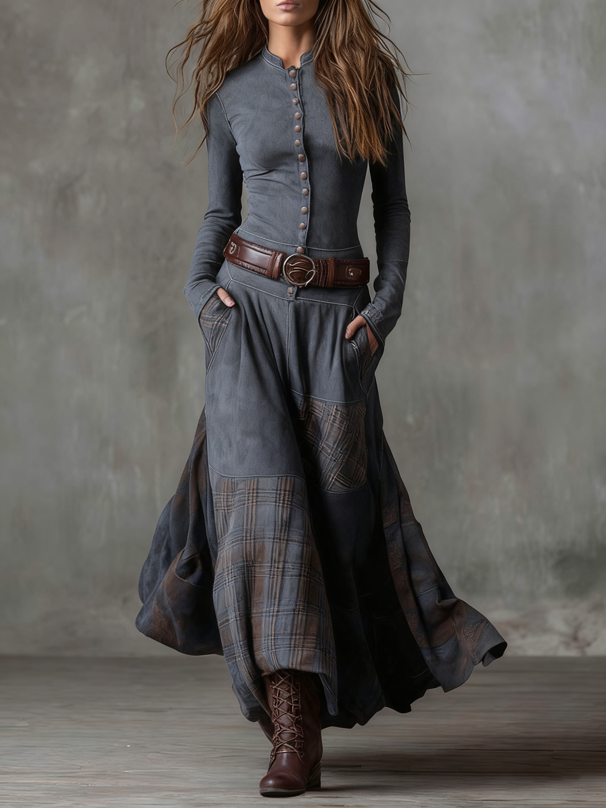 Irene | Vestido de Ante con Cinturón