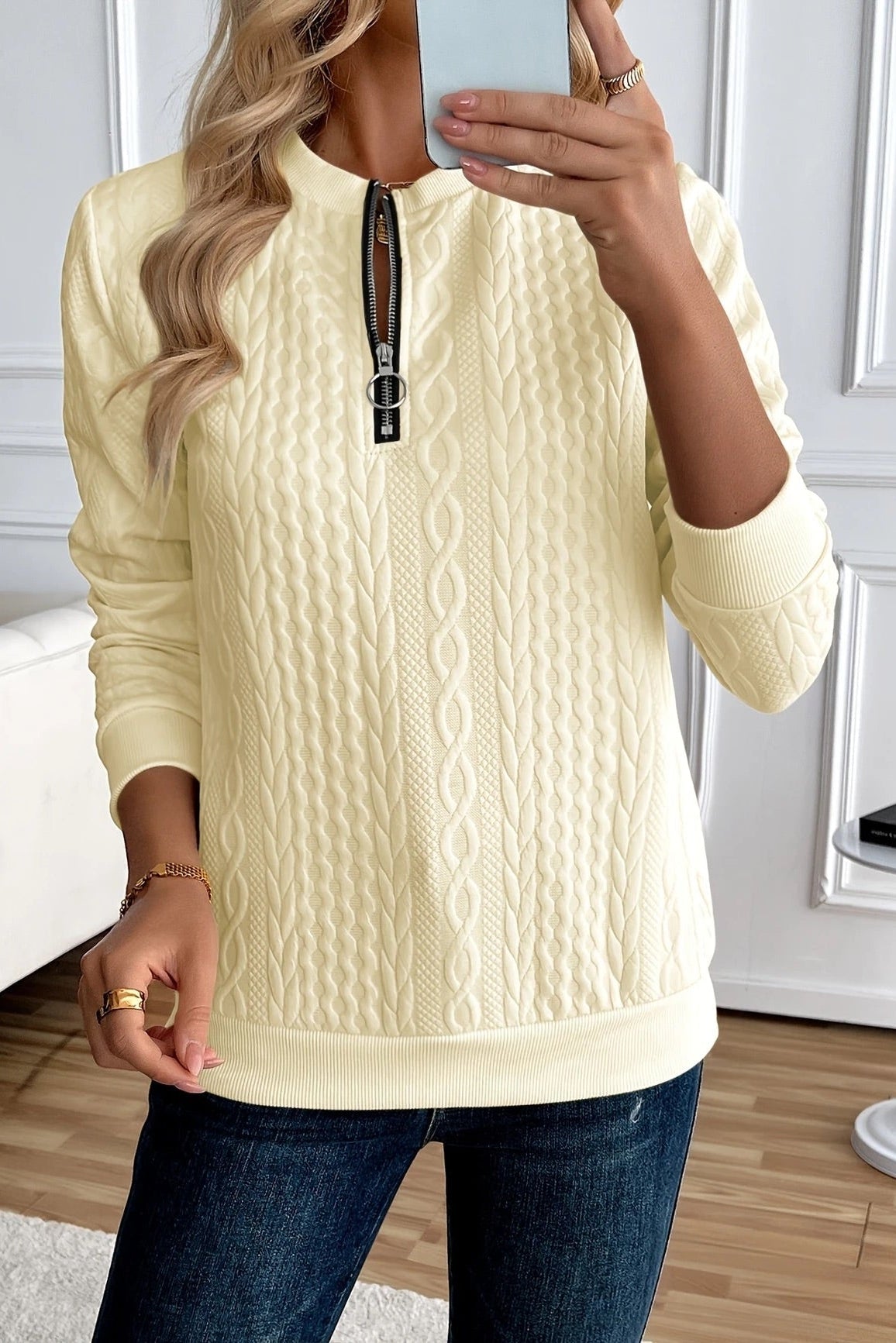 Camisa Texturizada con Cremallera
