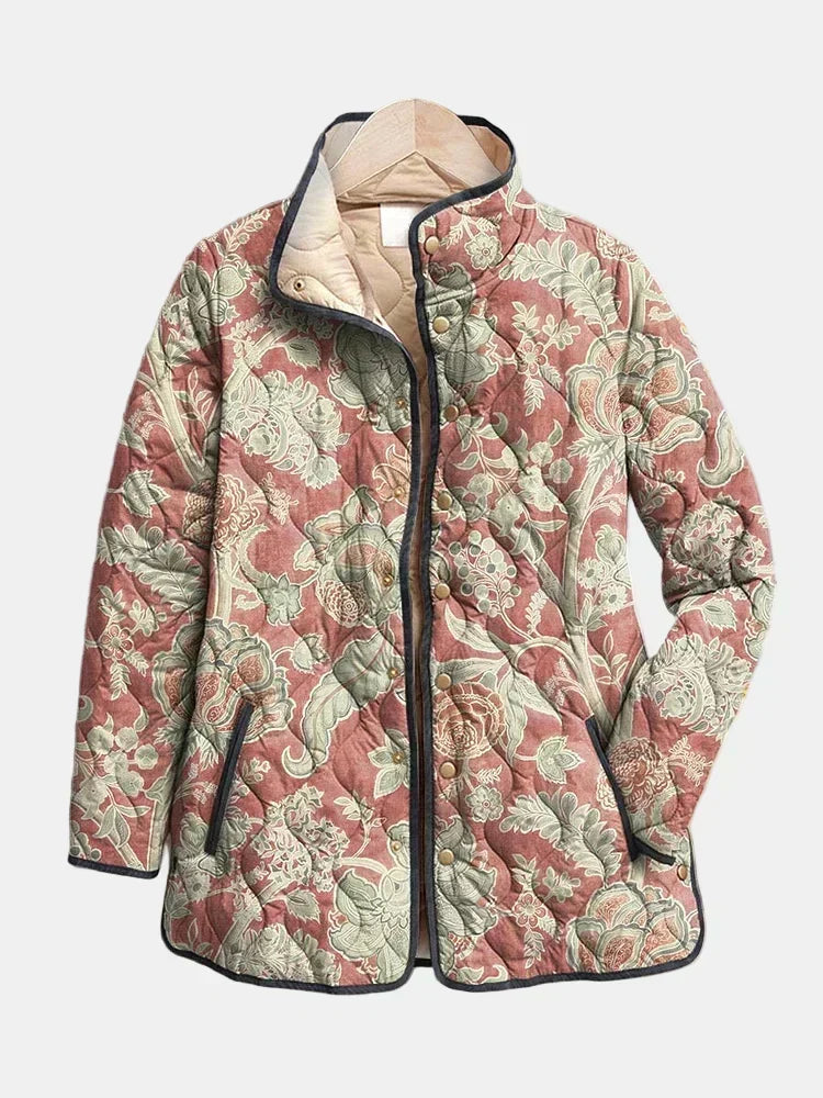 Chaqueta Acolchada de Flores Pequeñas