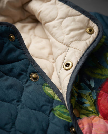 Chaqueta Acolchada de Flores Vintage