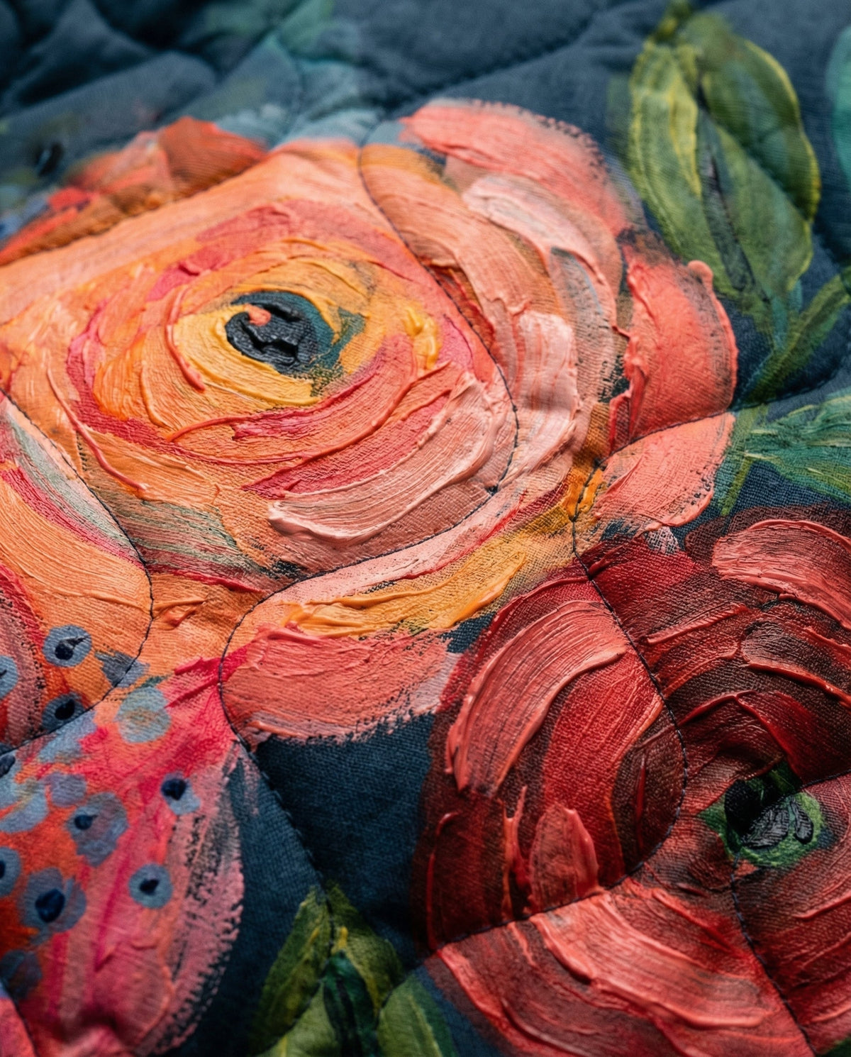 Chaqueta Acolchada de Flores Vintage