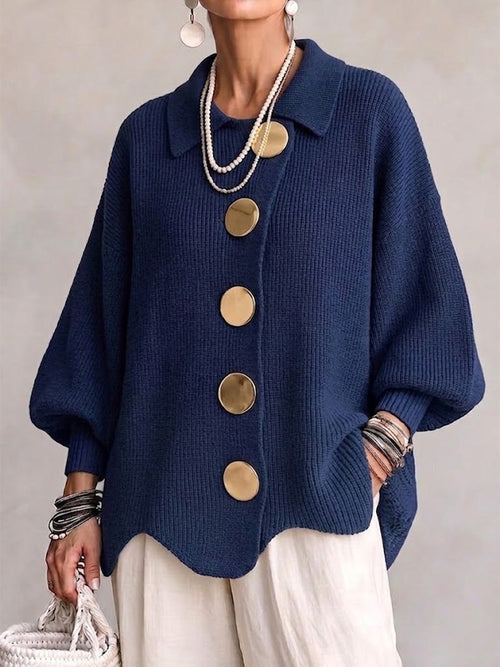 Cárdigan Oversize con Botones Metálicos