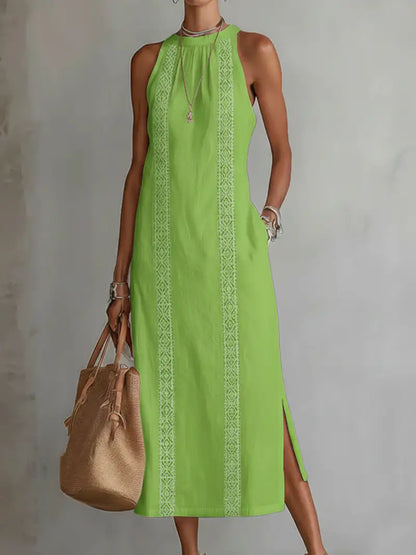 Jimena | Vestido Midi con Textura de Lino