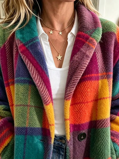 Chaqueta de Cuadros Grandes Multicolor