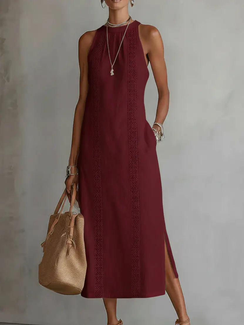 Jimena | Vestido Midi con Textura de Lino