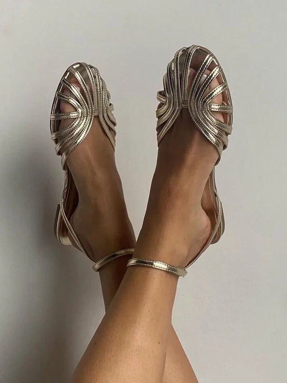Vittoria | Sandalias Joya Doradas