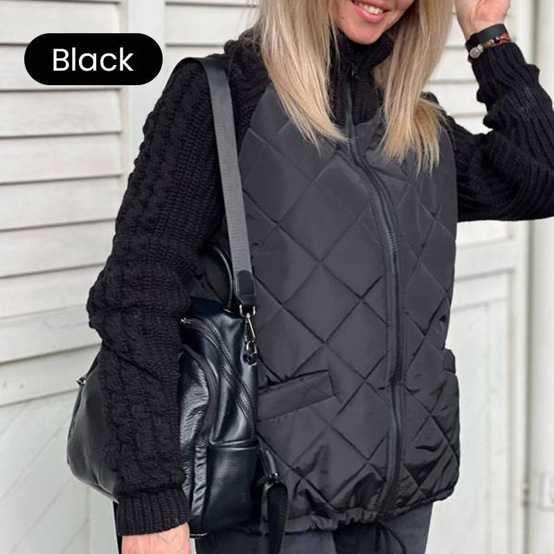 Chaqueta Acolchada con Mangas de Punto