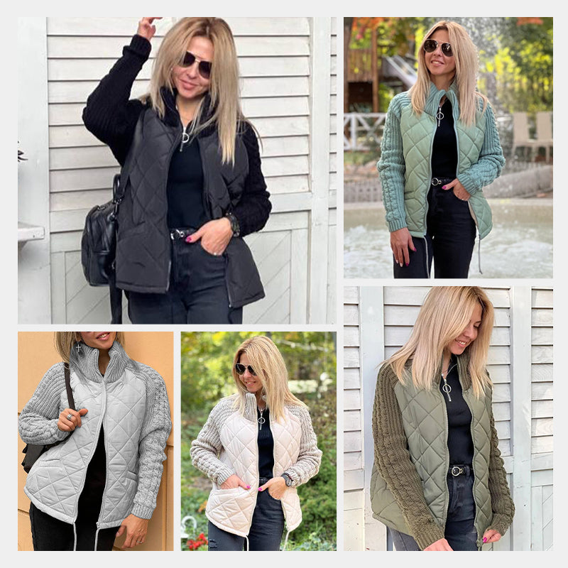 Chaqueta Acolchada con Mangas de Punto