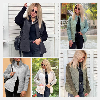 Chaqueta Acolchada con Mangas de Punto