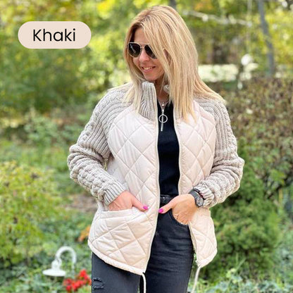 Chaqueta Acolchada con Mangas de Punto