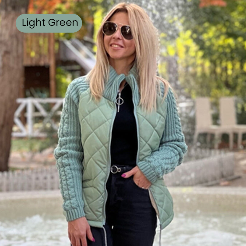 Chaqueta Acolchada con Mangas de Punto