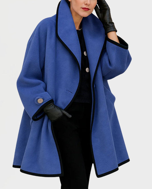 Abrigo Oversize con Ribete a Contraste