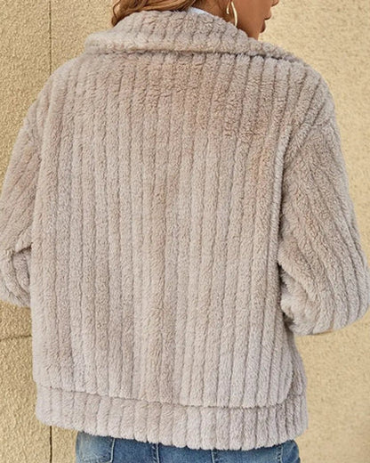 Chaqueta de Pelo Suave con Cremallera