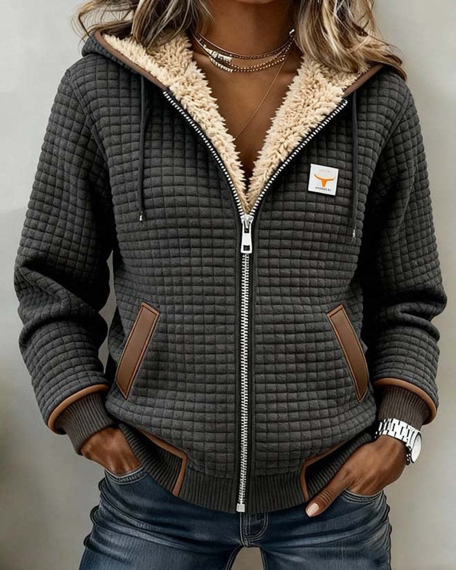 Chaqueta Acolchada con Capucha y Forro de Borreguito