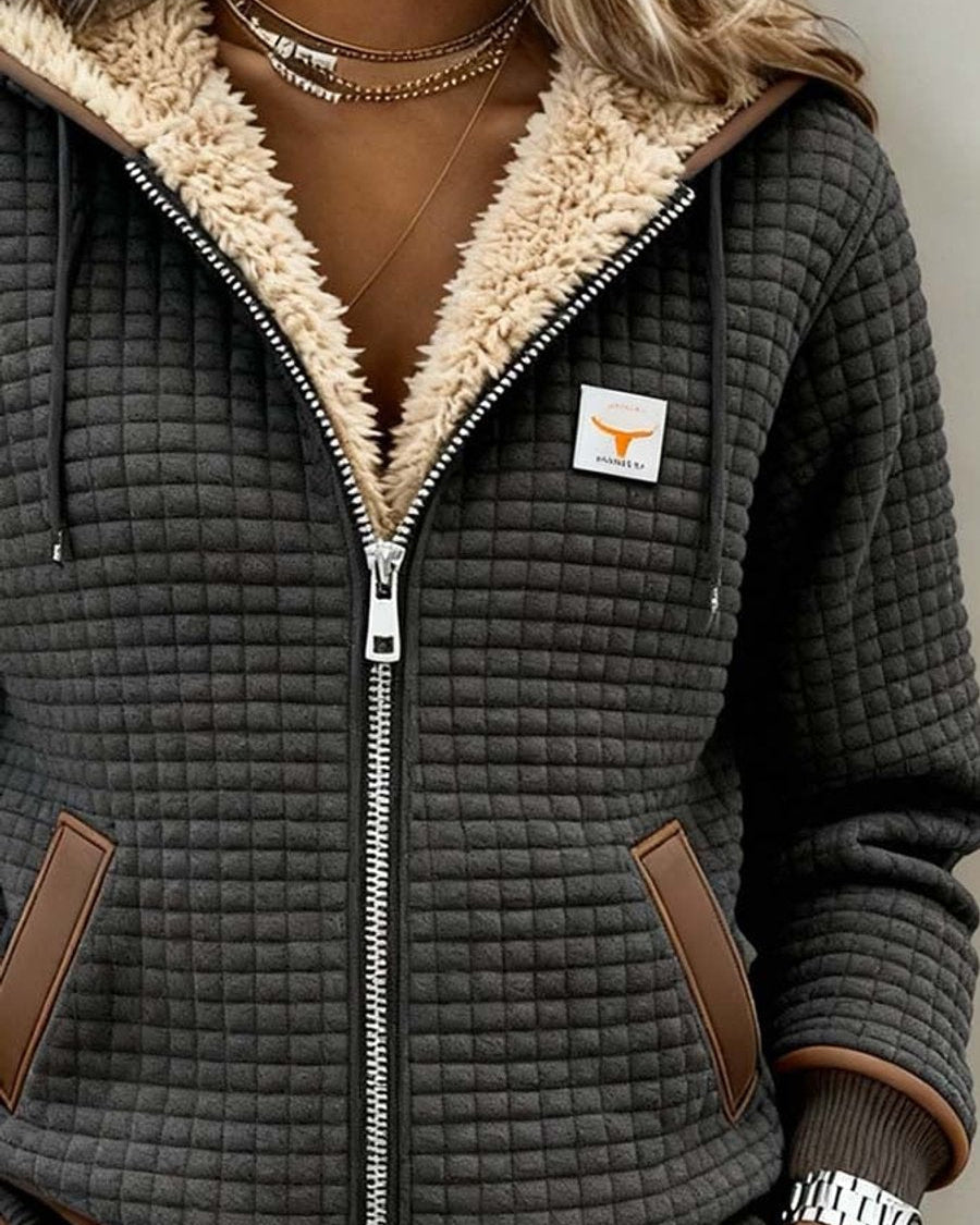 Chaqueta Acolchada con Capucha y Forro de Borreguito