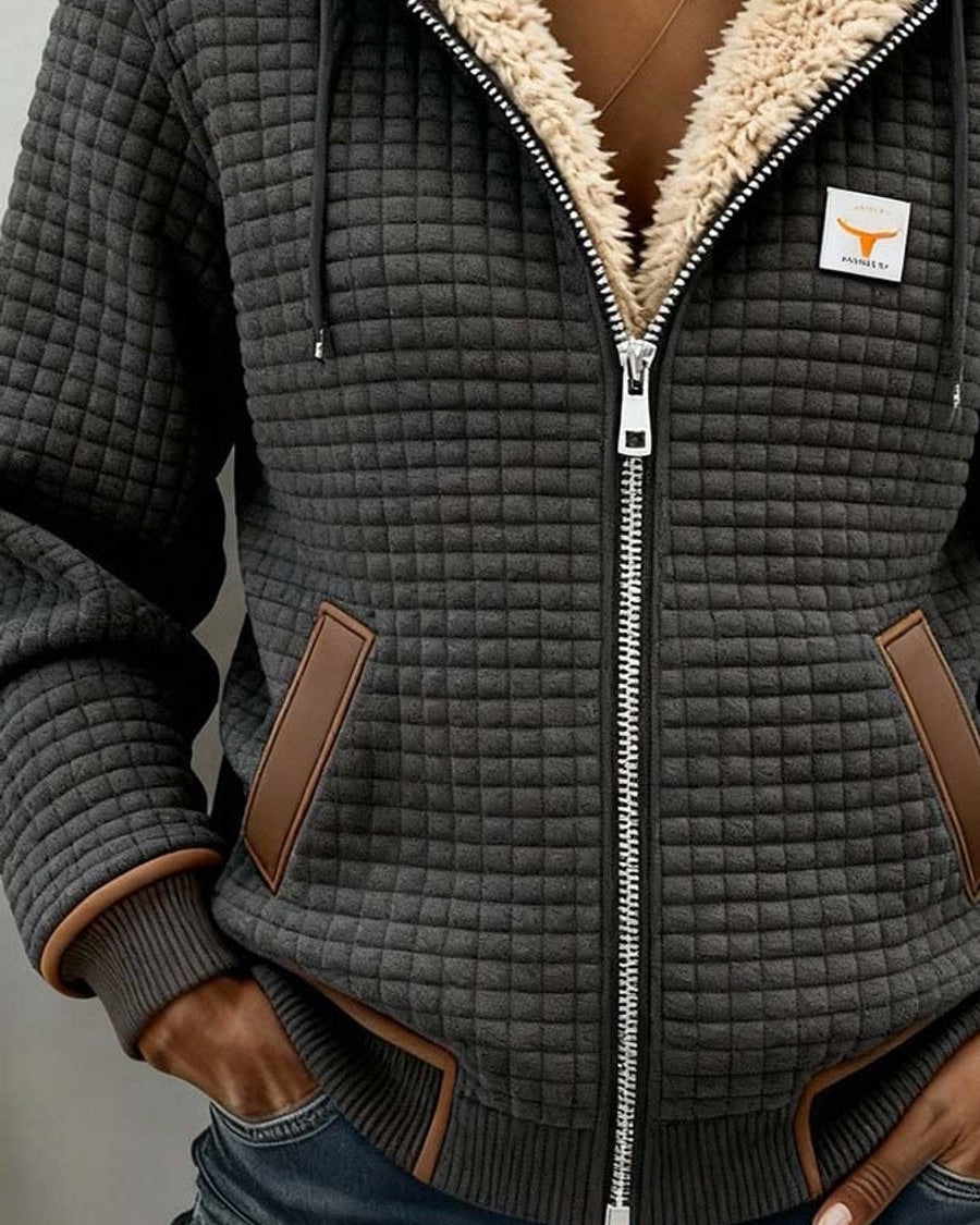 Chaqueta Acolchada con Capucha y Forro de Borreguito