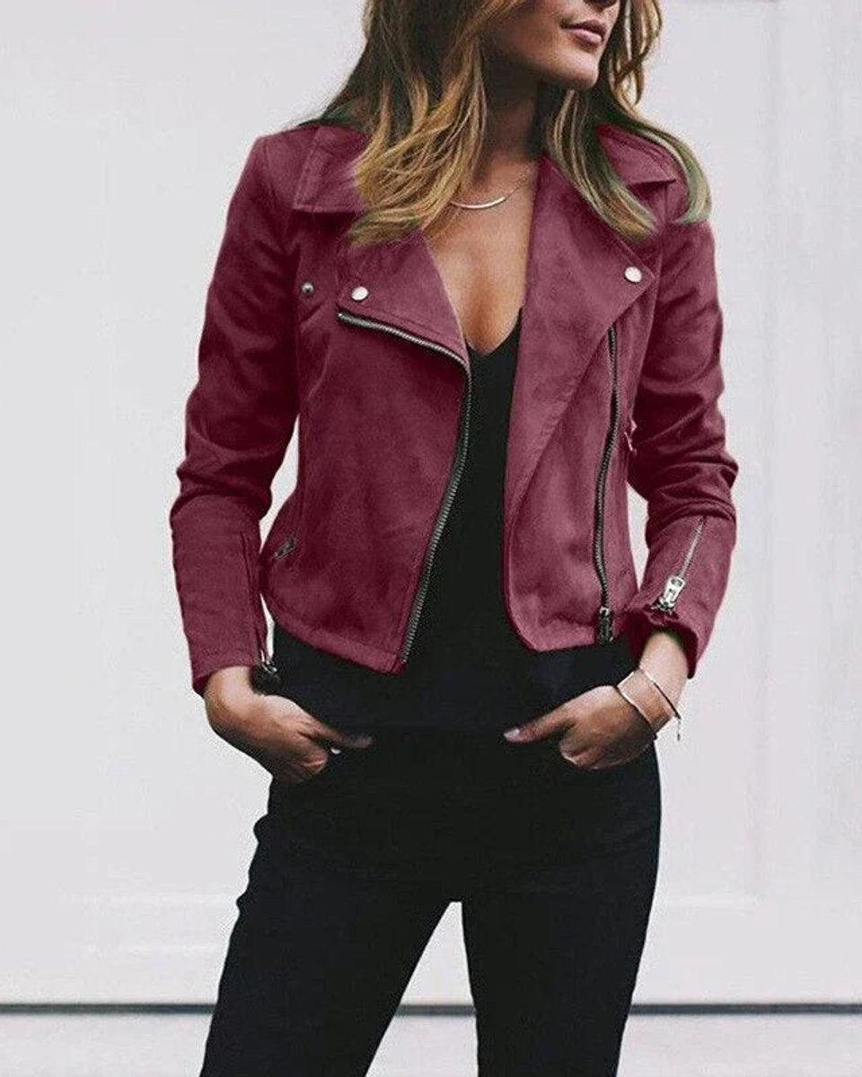 Chaqueta Biker Entallada con Cremallera