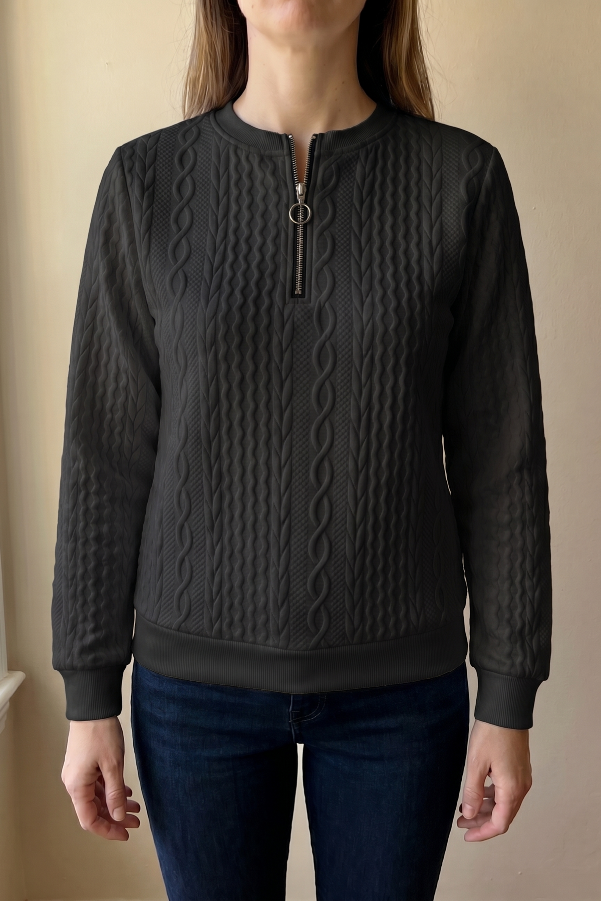 Camisa Texturizada con Cremallera